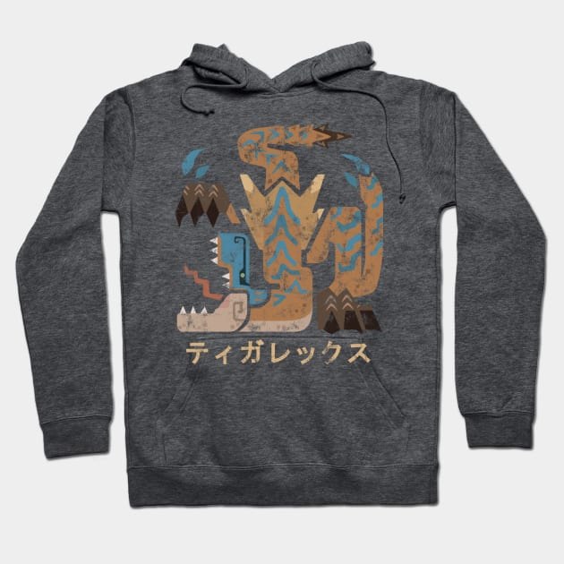 Monster Hunter World Iceborne Tigrex Kanji Icon Hoodie by StebopDesigns